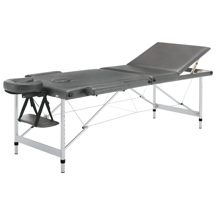 Masă De Masaj Cu 3 Zone, Cadru Aluminiu, , 186 X 68 Cm