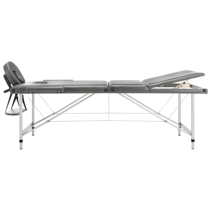 Masă De Masaj Cu 3 Zone, Cadru Aluminiu, , 186 X 68 Cm