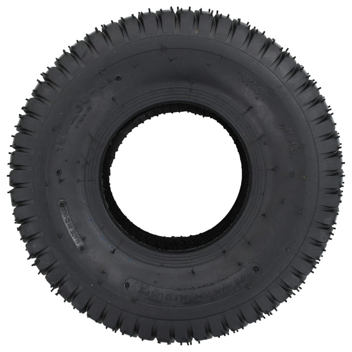 Set Anvelopă Roabă & Cameră, 4 Buc., 15X6.00-6 4Pr, Cauciuc