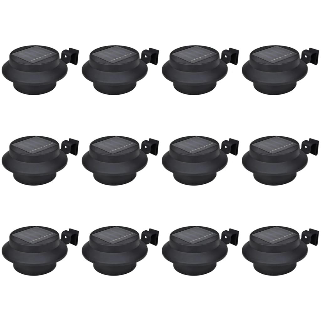Lămpi Solare De Exterior Pentru Gard, 12 Buc., , Led