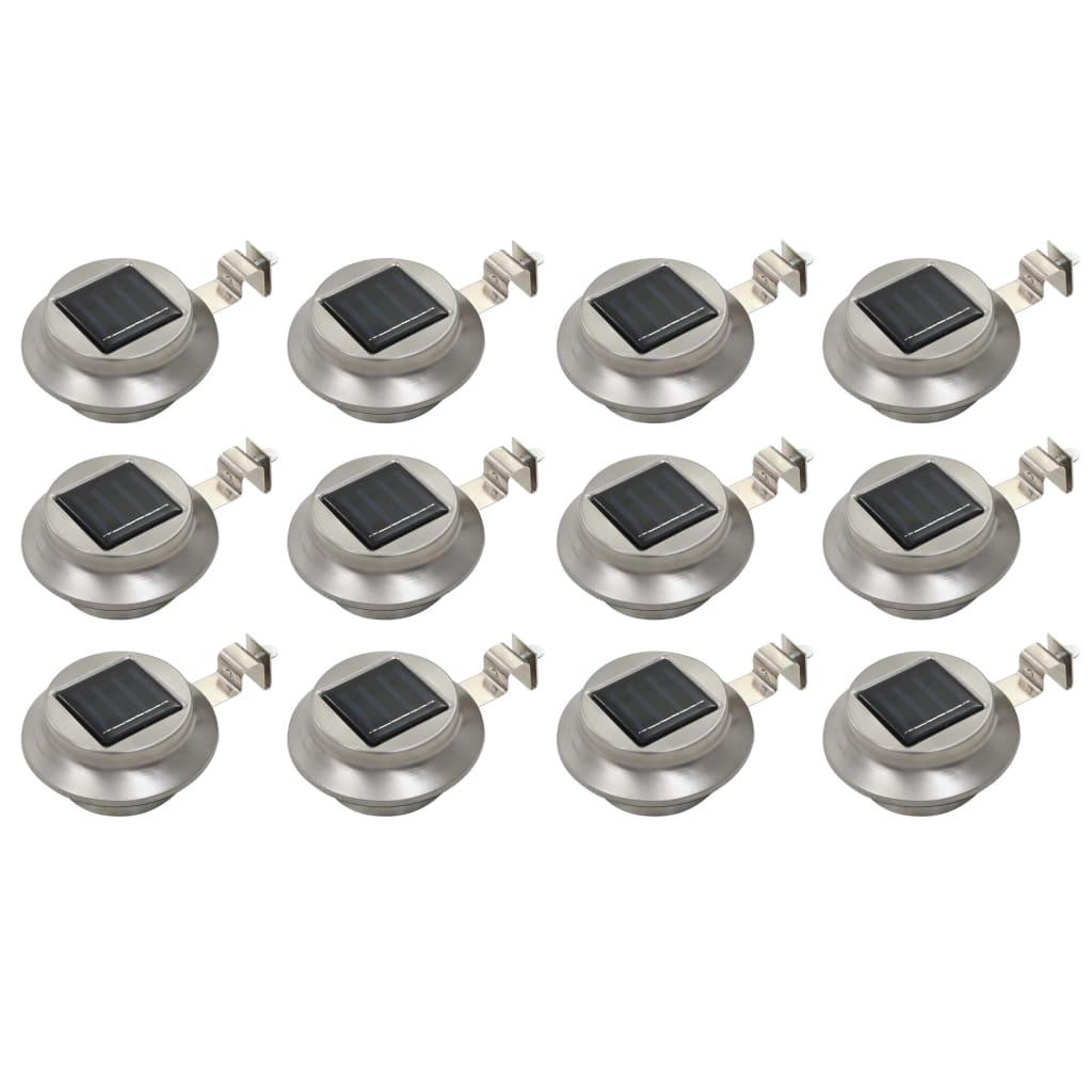 Lămpi Solare De Exterior Led, 12 Buc., Alb, 12 Cm, Rotund