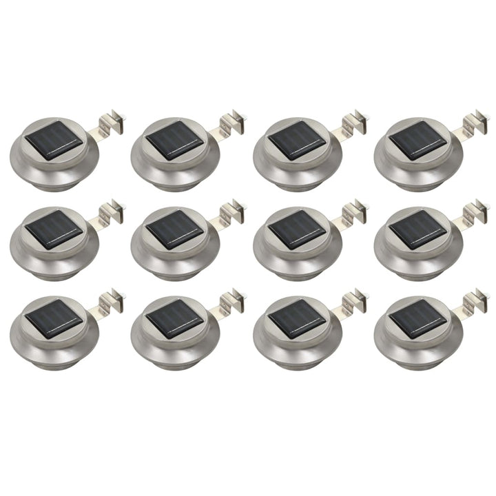 Lămpi Solare De Exterior Led, 12 Buc., Alb, 12 Cm, Rotund