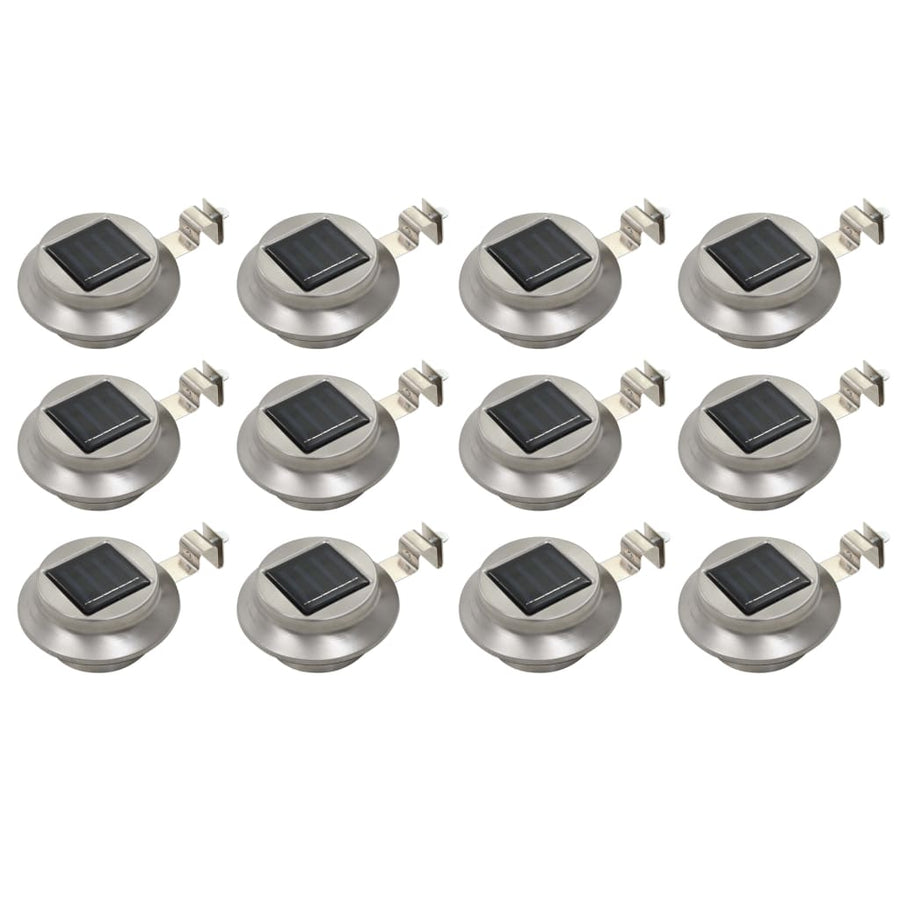 Lămpi Solare De Exterior Led, 12 Buc., Alb, 12 Cm, Rotund
