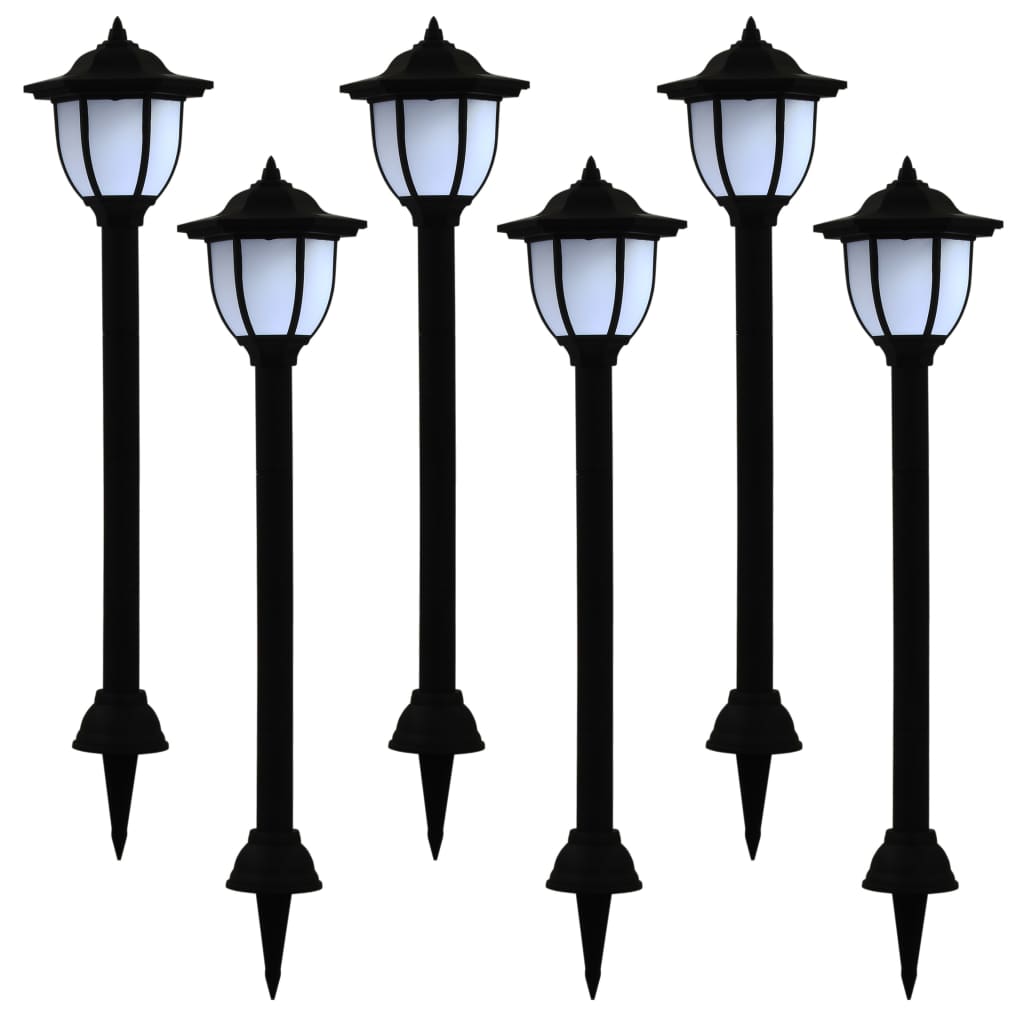 Lămpi Solare De Exterior Cu Led, 6 Buc., Negru