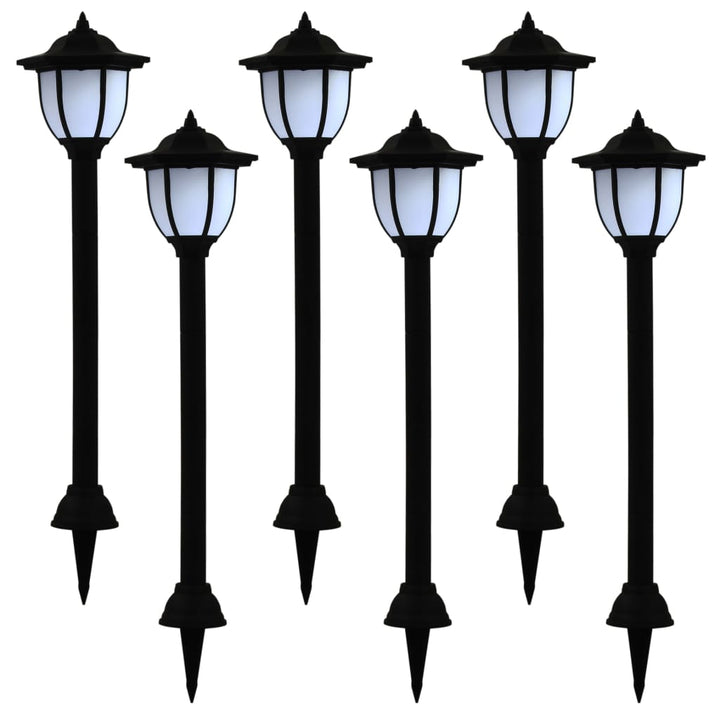 Lămpi Solare De Exterior Cu Led, 6 Buc., Negru