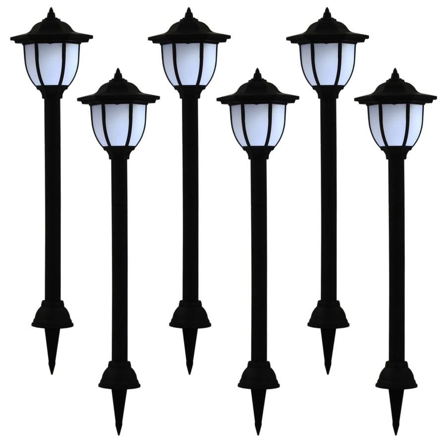 Lămpi Solare De Exterior Cu Led, 6 Buc., Negru