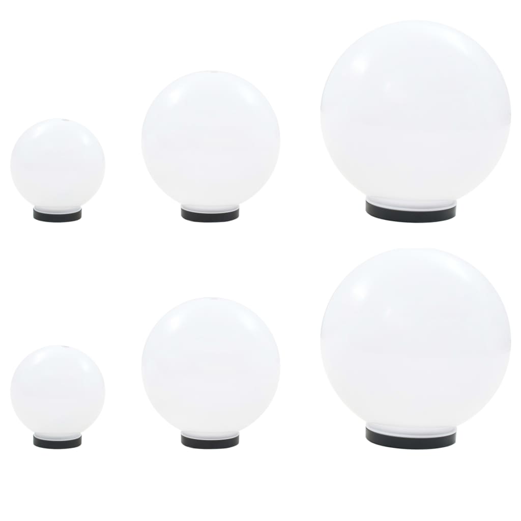 Set Lămpi Glob Cu Led, 6 Buc., 20/30/40 Cm, Pmma, Sferic