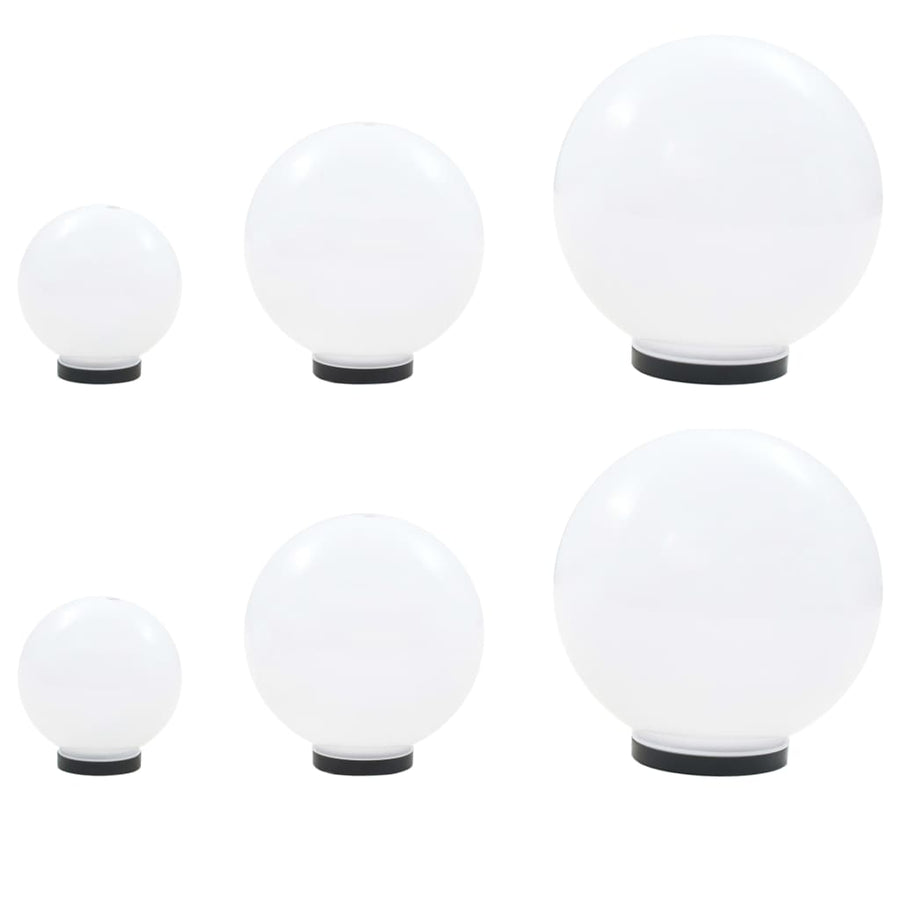 Set Lămpi Glob Cu Led, 6 Buc., 20/30/40 Cm, Pmma, Sferic