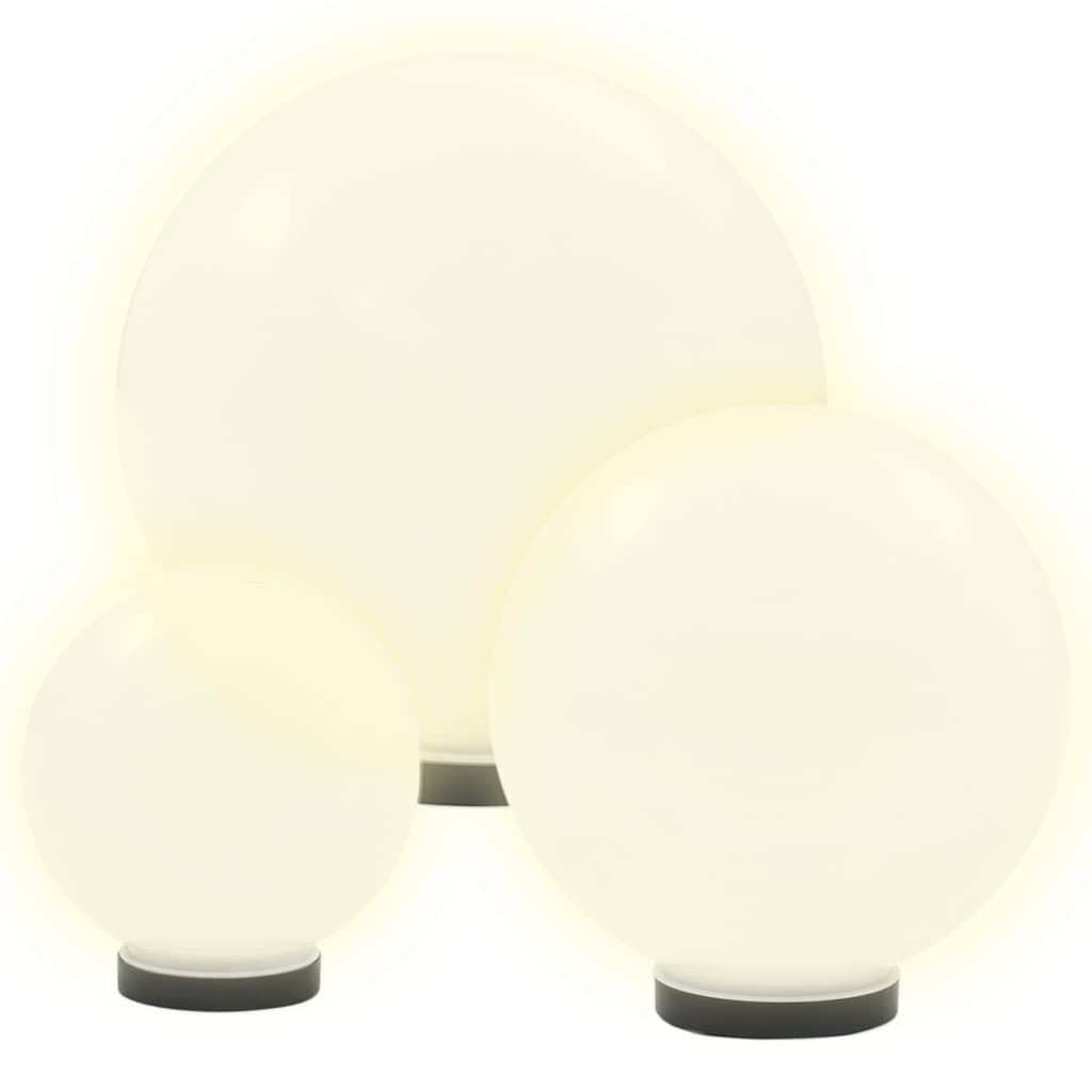 Set Lămpi Glob Cu Led, 6 Buc., 20/30/40 Cm, Pmma, Sferic