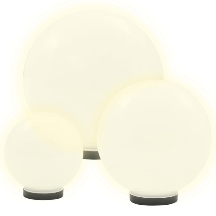 Set Lămpi Glob Cu Led, 6 Buc., 20/30/40 Cm, Pmma, Sferic