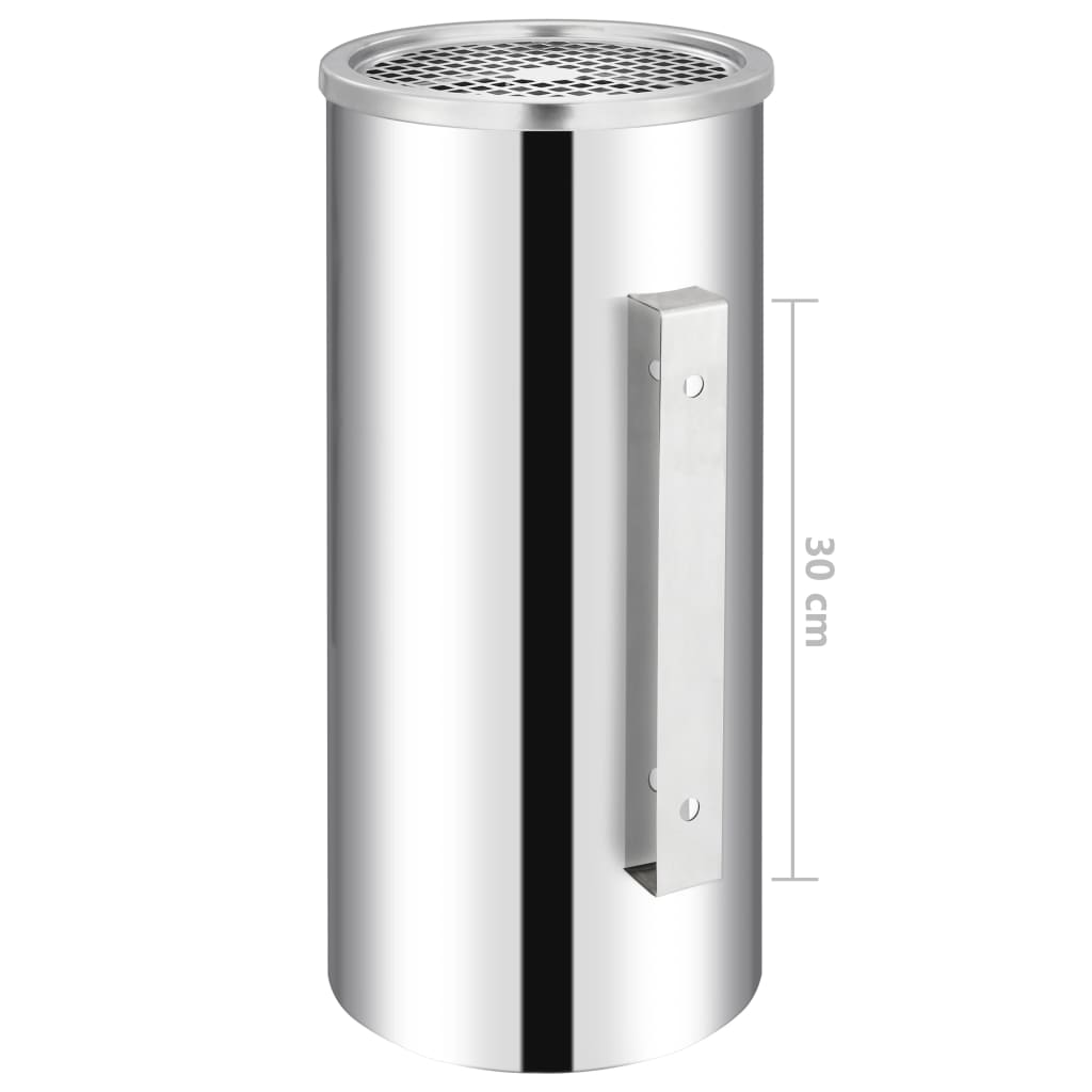 Coș De Gunoi De Perete Cu Scrumieră, Oțel Inoxidabil, 26 L