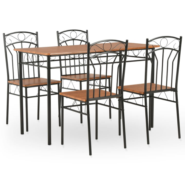 Set Mobilier De Bucătărie, 7 Piese, Maro, Mdf Și Oțel