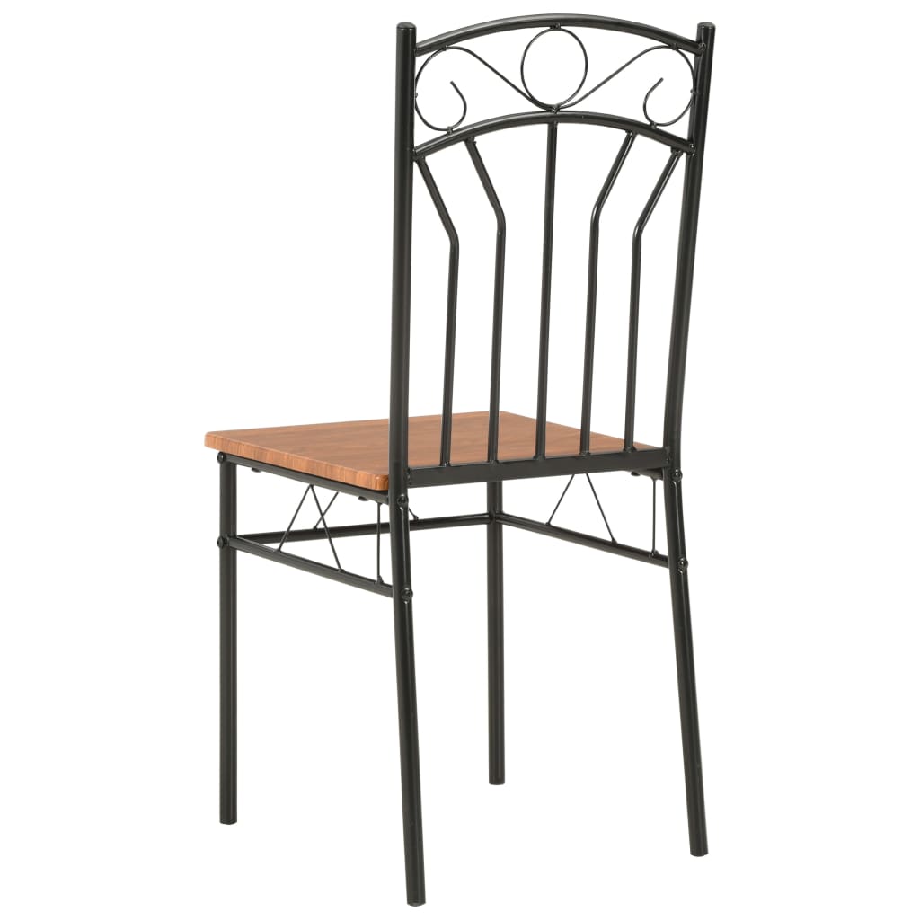 Set Mobilier De Bucătărie, 7 Piese, Maro, Mdf Și Oțel