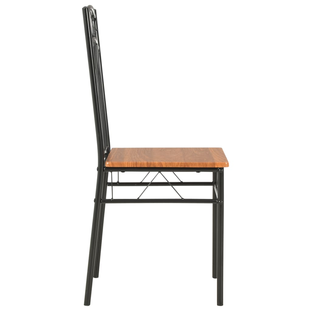 Set Mobilier De Bucătărie, 7 Piese, Maro, Mdf Și Oțel