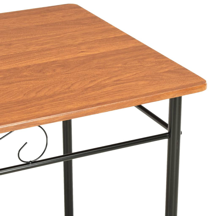 Set Mobilier De Bucătărie, 7 Piese, Maro, Mdf Și Oțel
