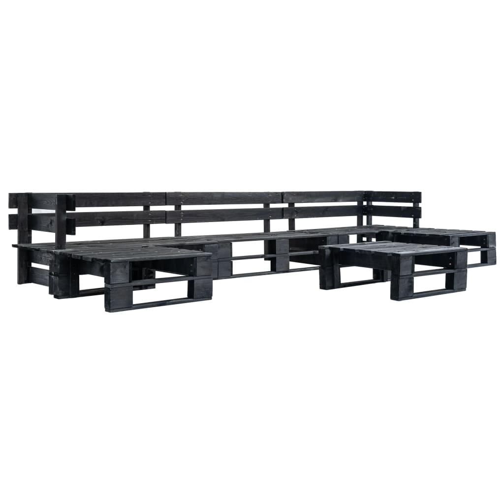 Set Mobilier De Grădină Paleți, 6 Piese, , Lemn