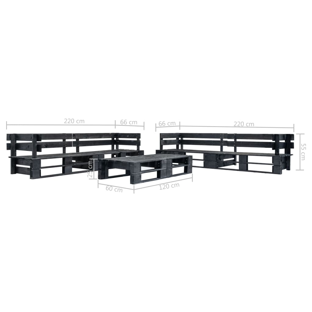 Set Mobilier De Grădină Din Paleți, 6 Piese, , Lemn
