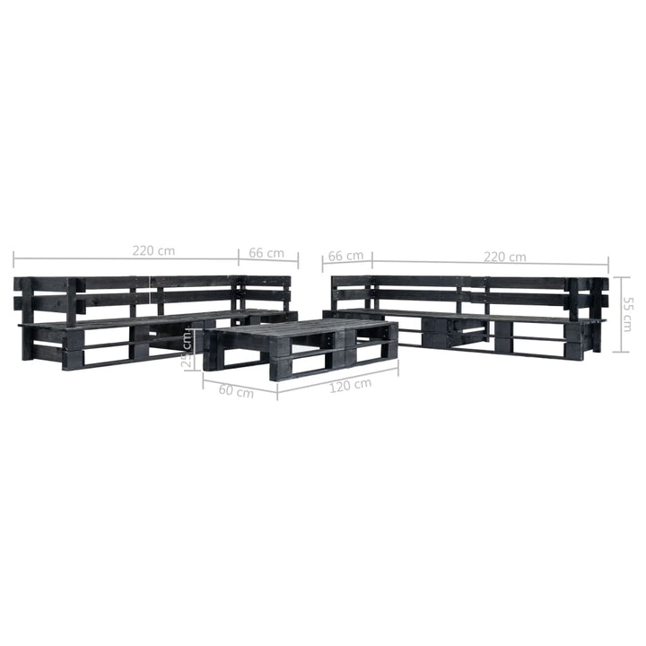 Set Mobilier De Grădină Din Paleți, 6 Piese, , Lemn