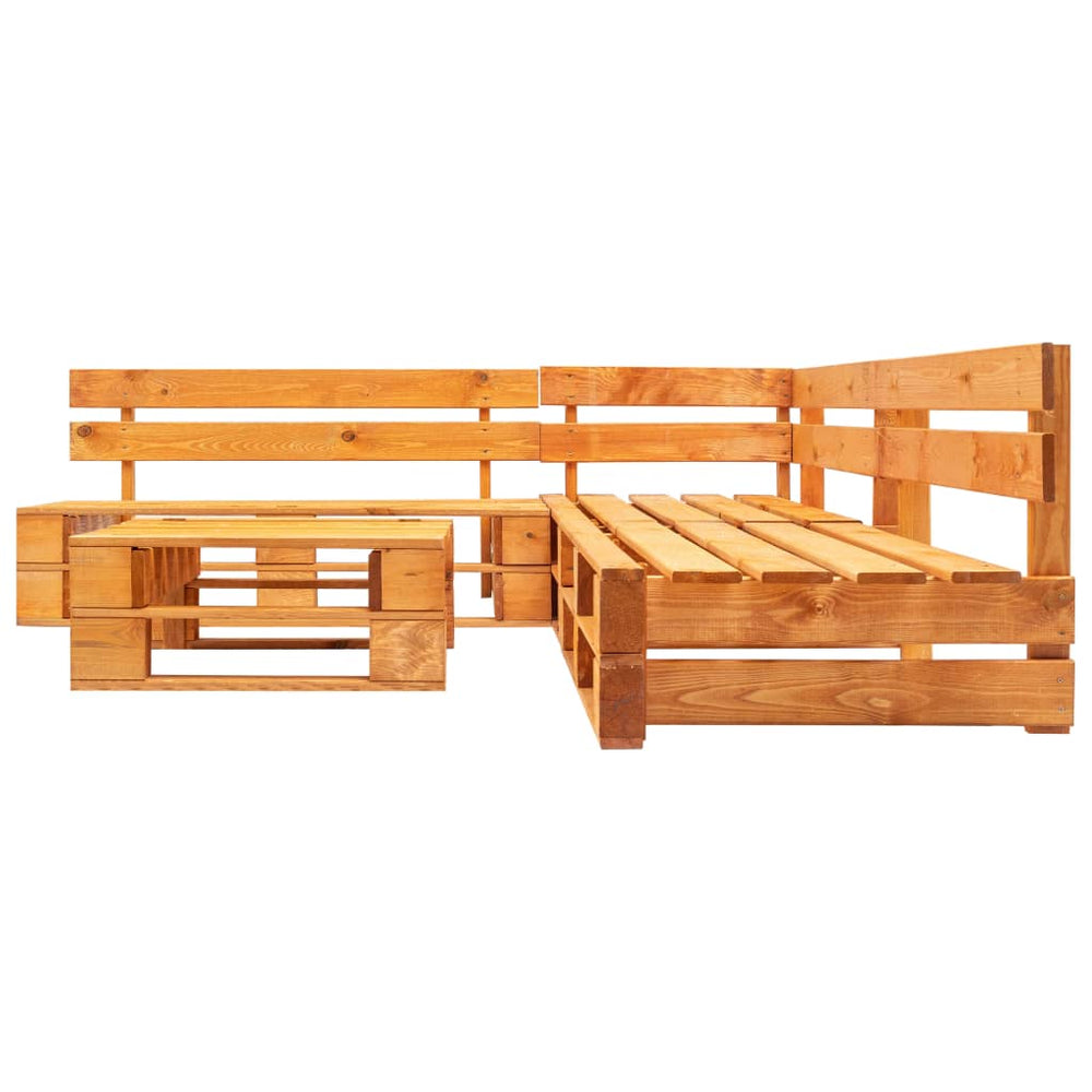 Set Mobilier Grădină Din Paleți, 4 Piese, , Lemn