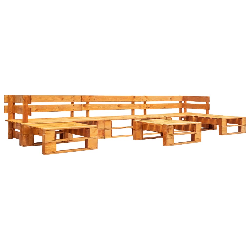 Set Mobilier De Grădină Paleți, 6 Piese, , Lemn