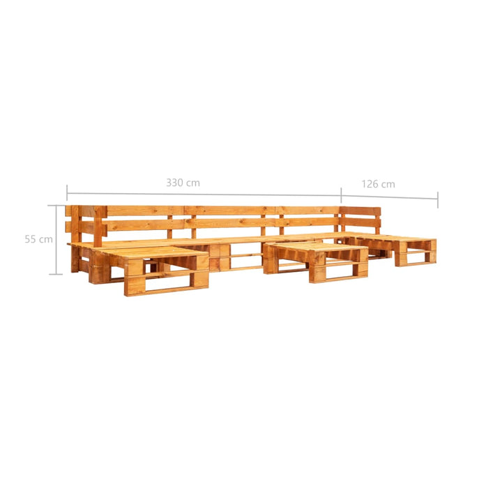 Set Mobilier De Grădină Paleți, 6 Piese, , Lemn