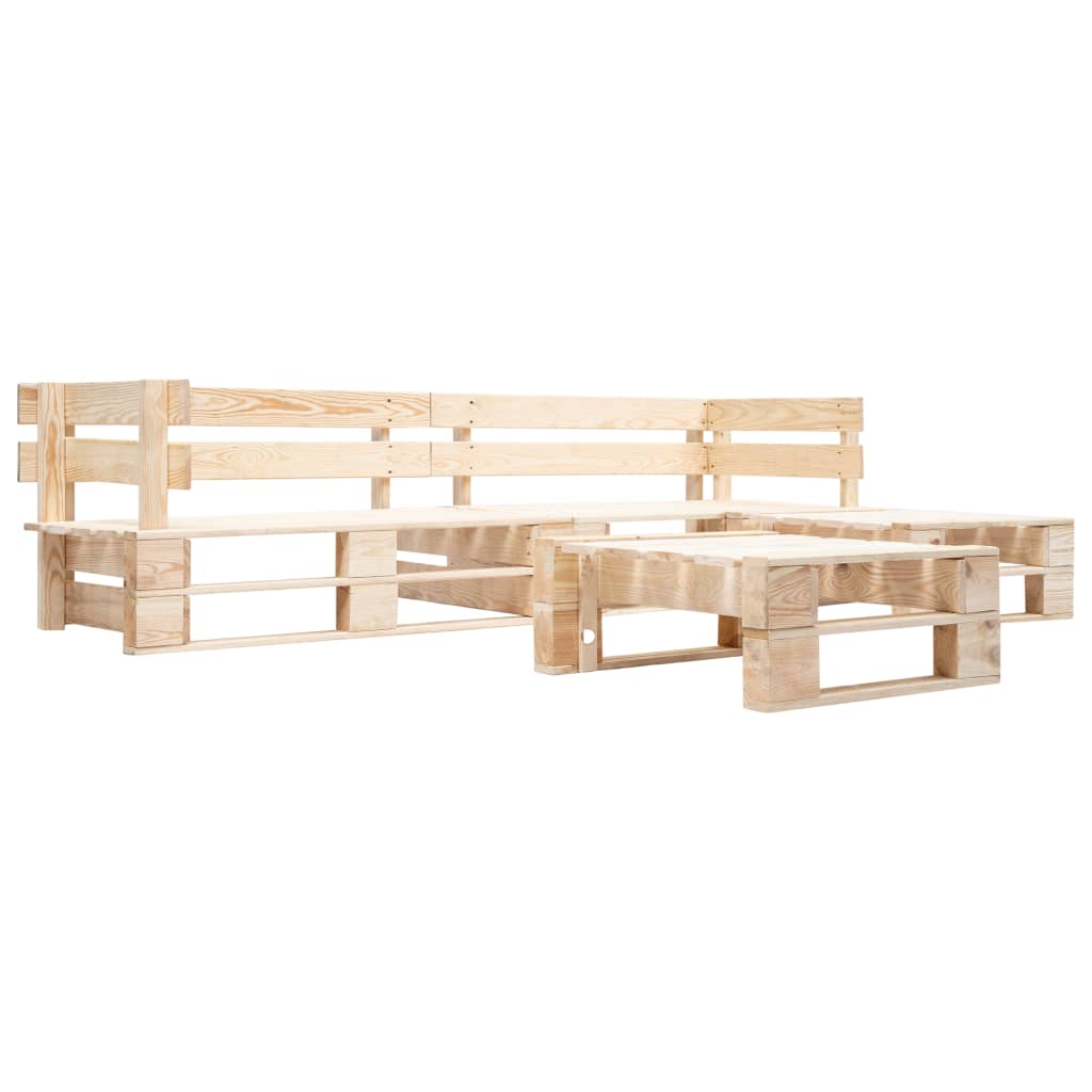 Set Mobilier De Grădină Din Paleți, 4 Piese, , Lemn