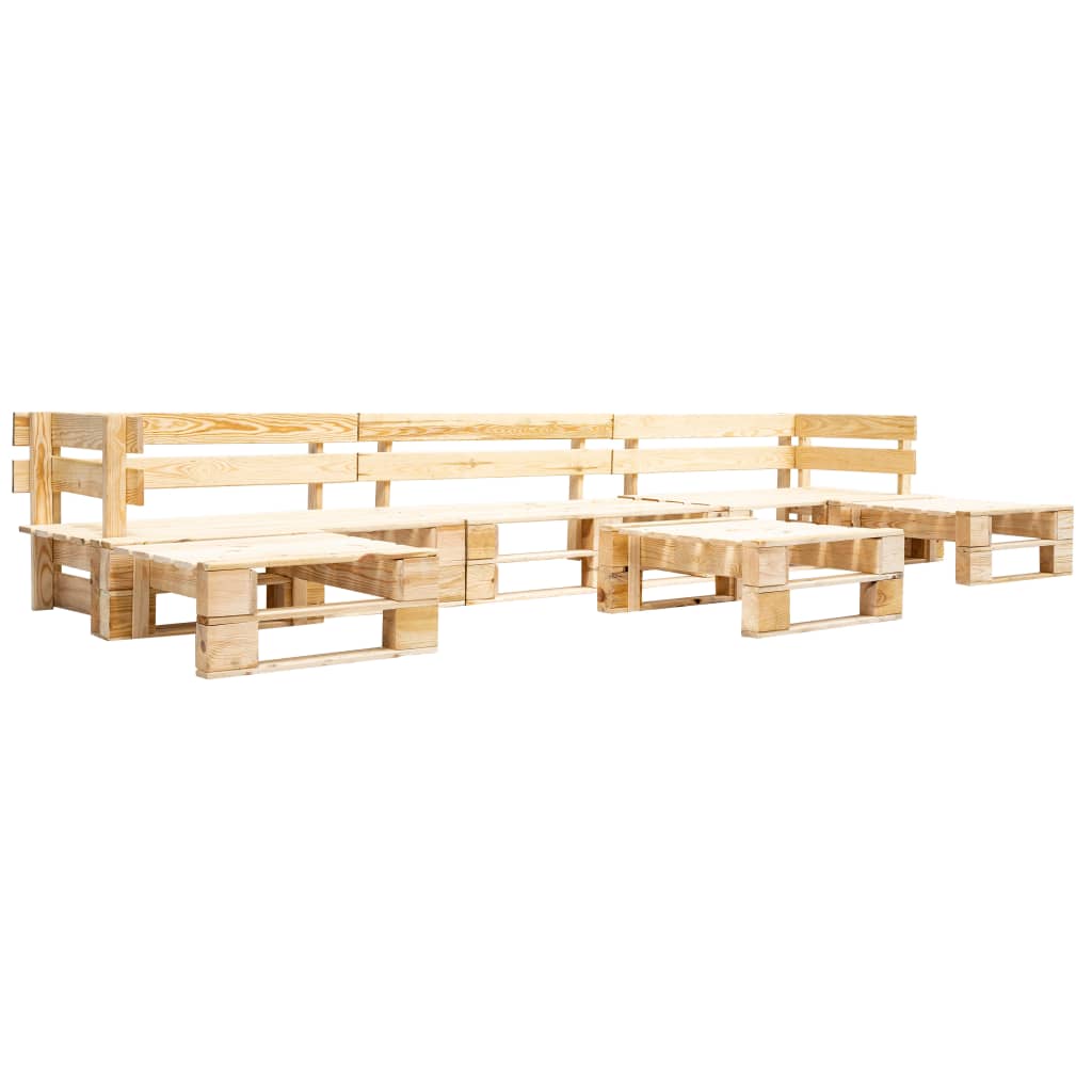 Set Mobilier De Grădină Paleți, 6 Piese, , Lemn