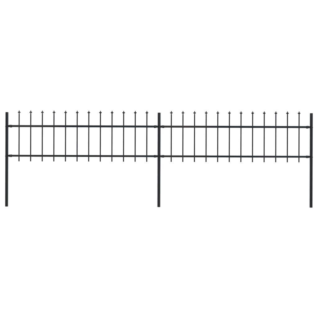Gard De Grădină Cu Vârf Ascuțit, Negru, 1,7 M, Oțel