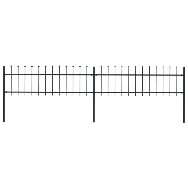Gard De Grădină Cu Vârf Ascuțit, Negru, 1,7 M, Oțel