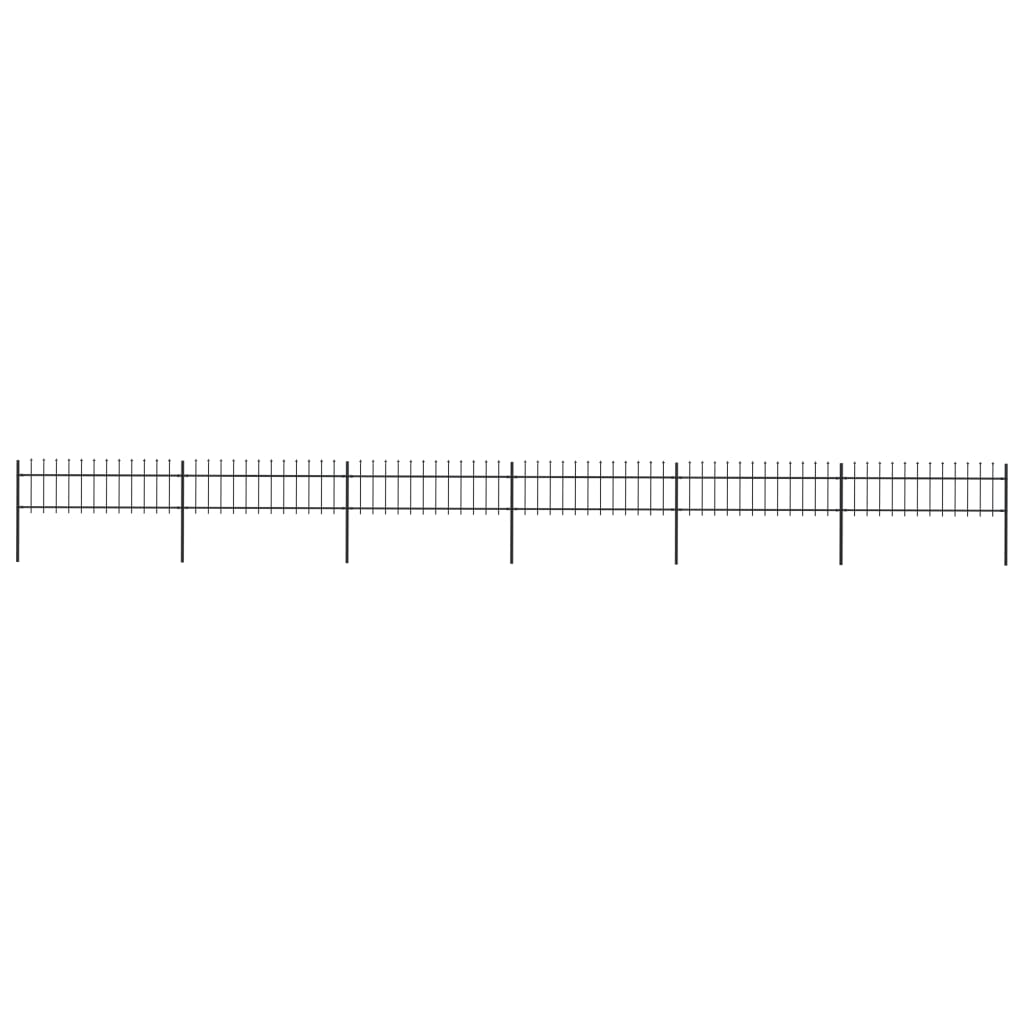 Gard De Grădină Cu Vârf Ascuțit, Negru, 1,7 M, Oțel