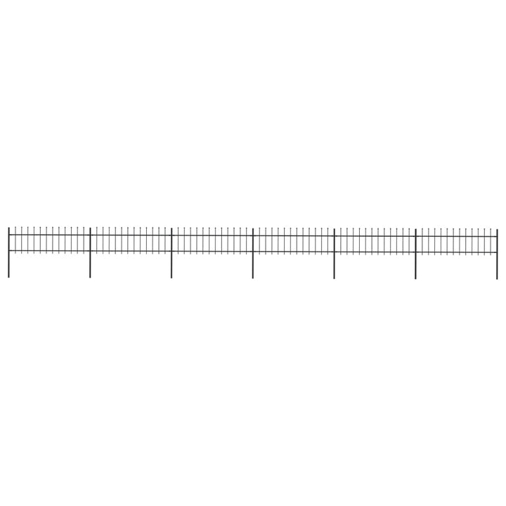 Gard De Grădină Cu Vârf Ascuțit, Negru, 1,7 M, Oțel