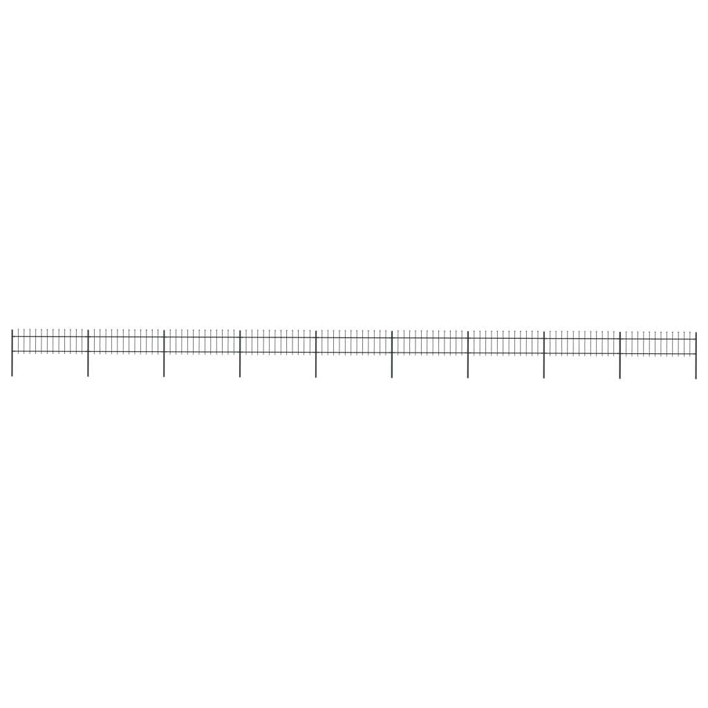 Gard De Grădină Cu Vârf Ascuțit, Negru, 1,7 M, Oțel