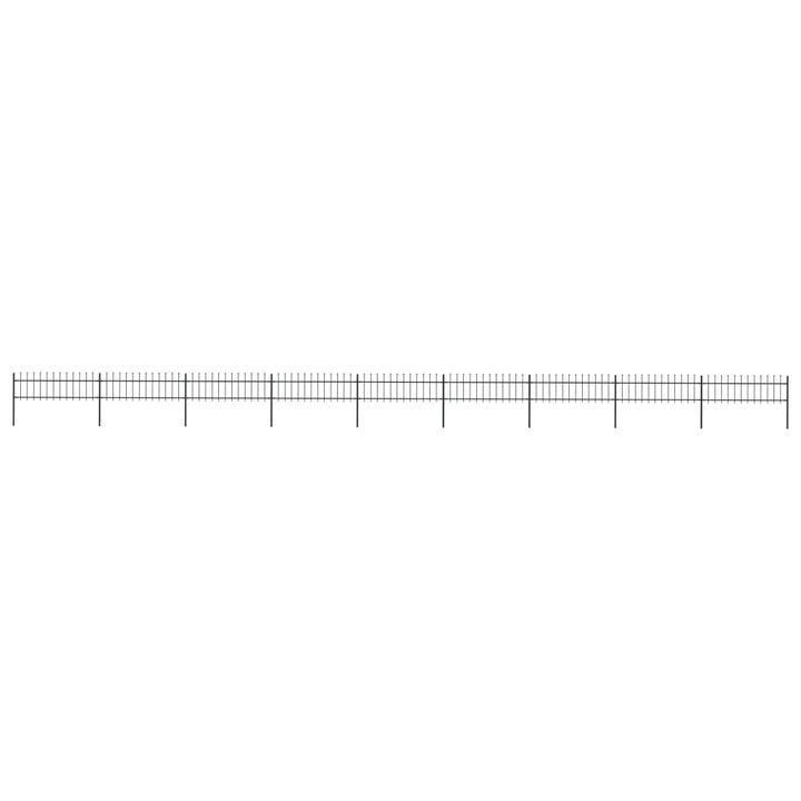 Gard De Grădină Cu Vârf Ascuțit, Negru, 1,7 M, Oțel