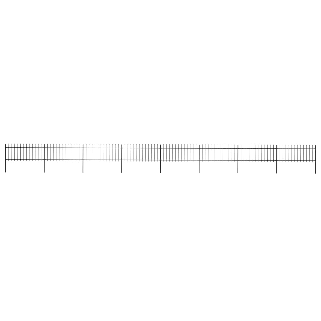 Gard De Grădină Cu Vârf Ascuțit, Negru, 1,7 M, Oțel