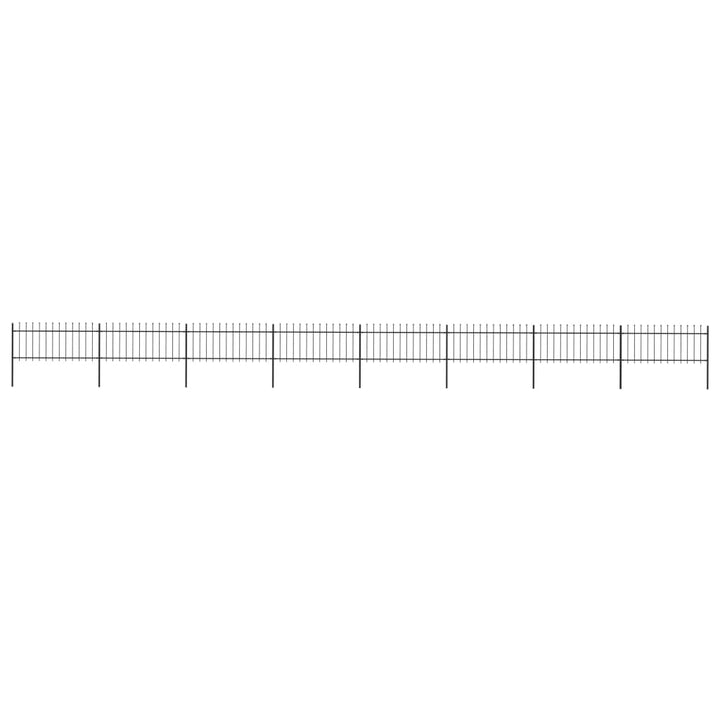 Gard De Grădină Cu Vârf Ascuțit, Negru, 1,7 M, Oțel