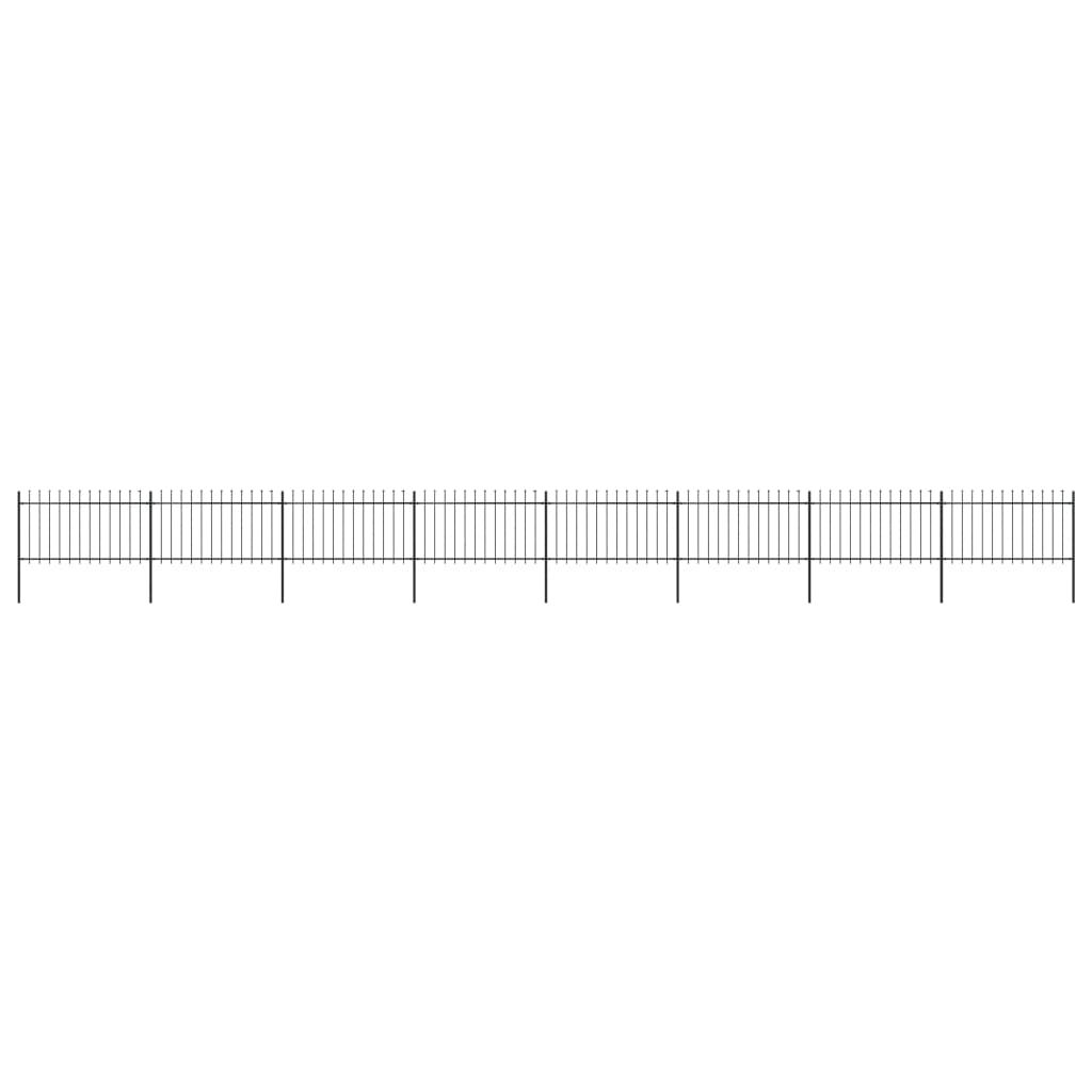Gard De Grădină Cu Vârf Ascuțit, Negru, 1,7 M, Oțel