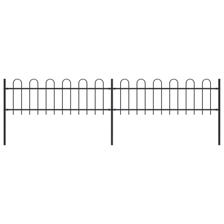 Gard De Grădină Cu Vârf Curbat, Negru, 1,7 M, Oțel