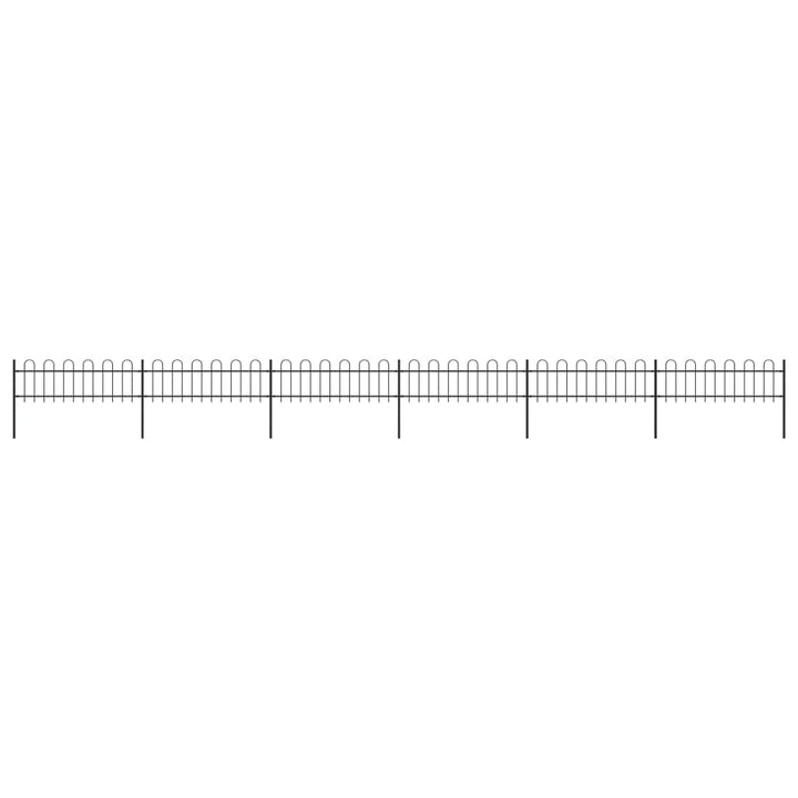 Gard De Grădină Cu Vârf Curbat, Negru, 1,7 M, Oțel
