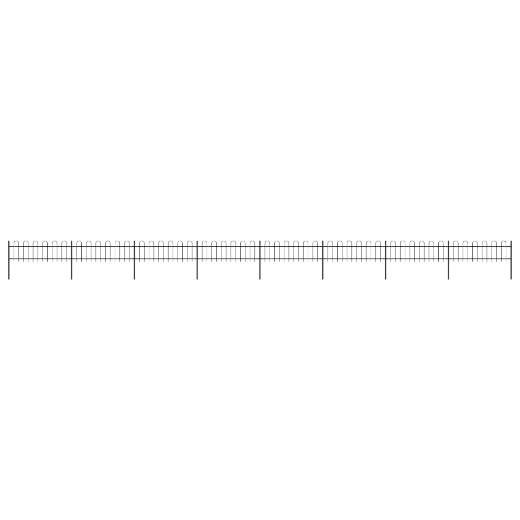 Gard De Grădină Cu Vârf Curbat, Negru, 1,7 M, Oțel