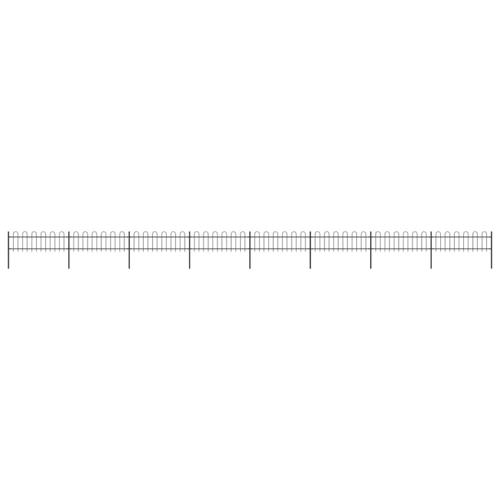 Gard De Grădină Cu Vârf Curbat, Negru, 1,7 M, Oțel