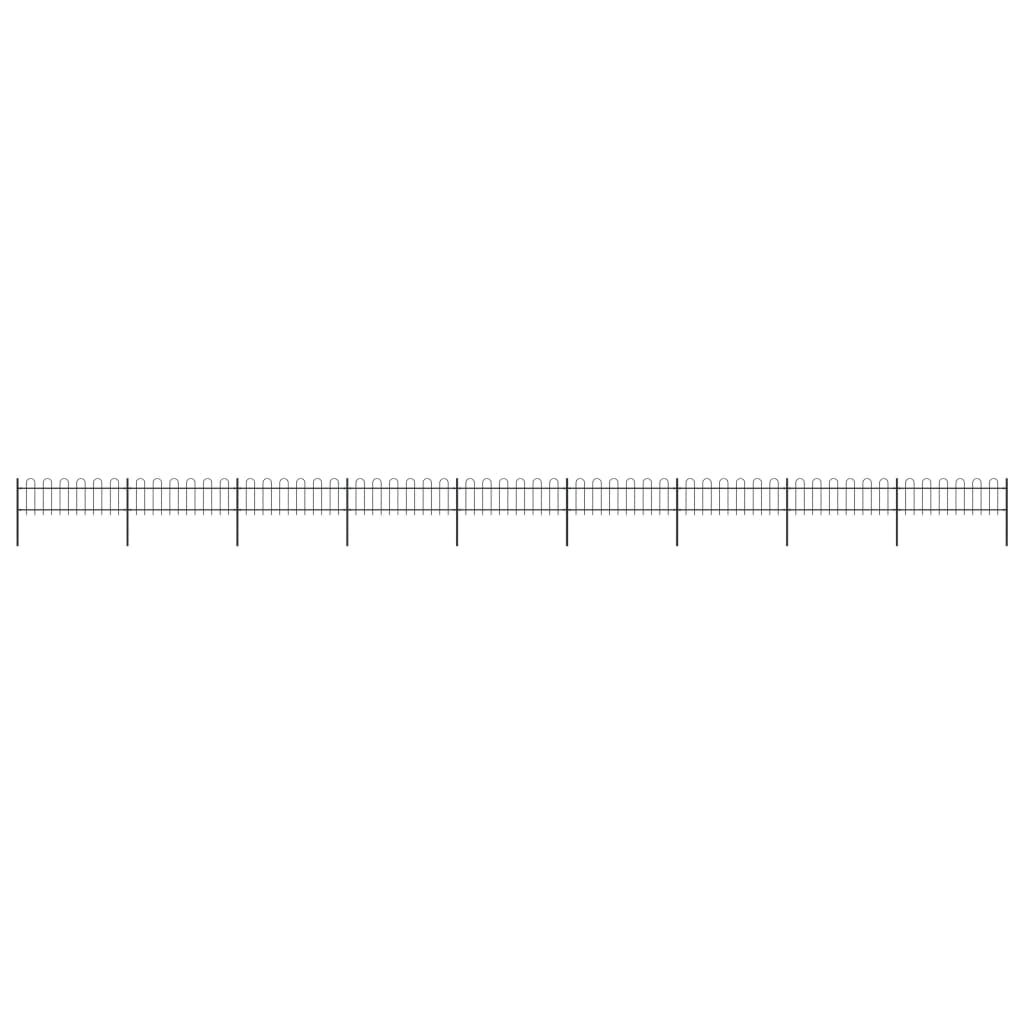 Gard De Grădină Cu Vârf Curbat, Negru, 1,7 M, Oțel