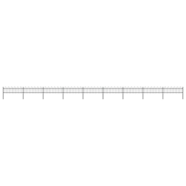 Gard De Grădină Cu Vârf Curbat, Negru, 1,7 M, Oțel