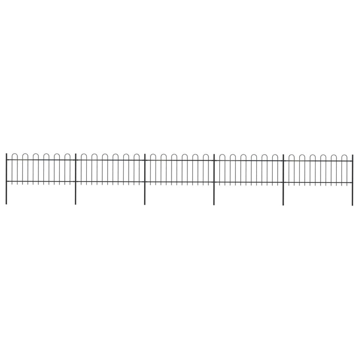 Gard De Grădină Cu Vârf Curbat, Negru, 1,7 M, Oțel