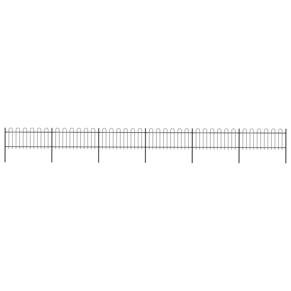 Gard De Grădină Cu Vârf Curbat, Negru, 1,7 M, Oțel