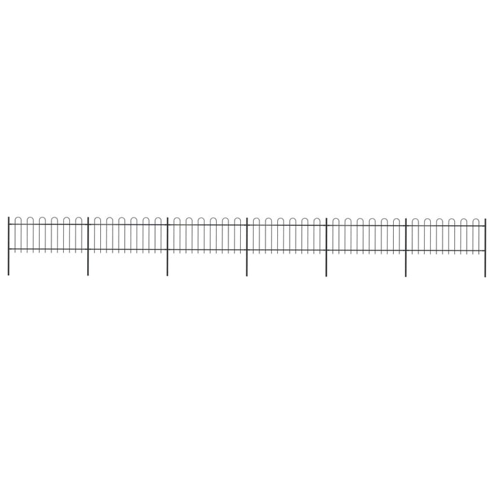 Gard De Grădină Cu Vârf Curbat, Negru, 1,7 M, Oțel