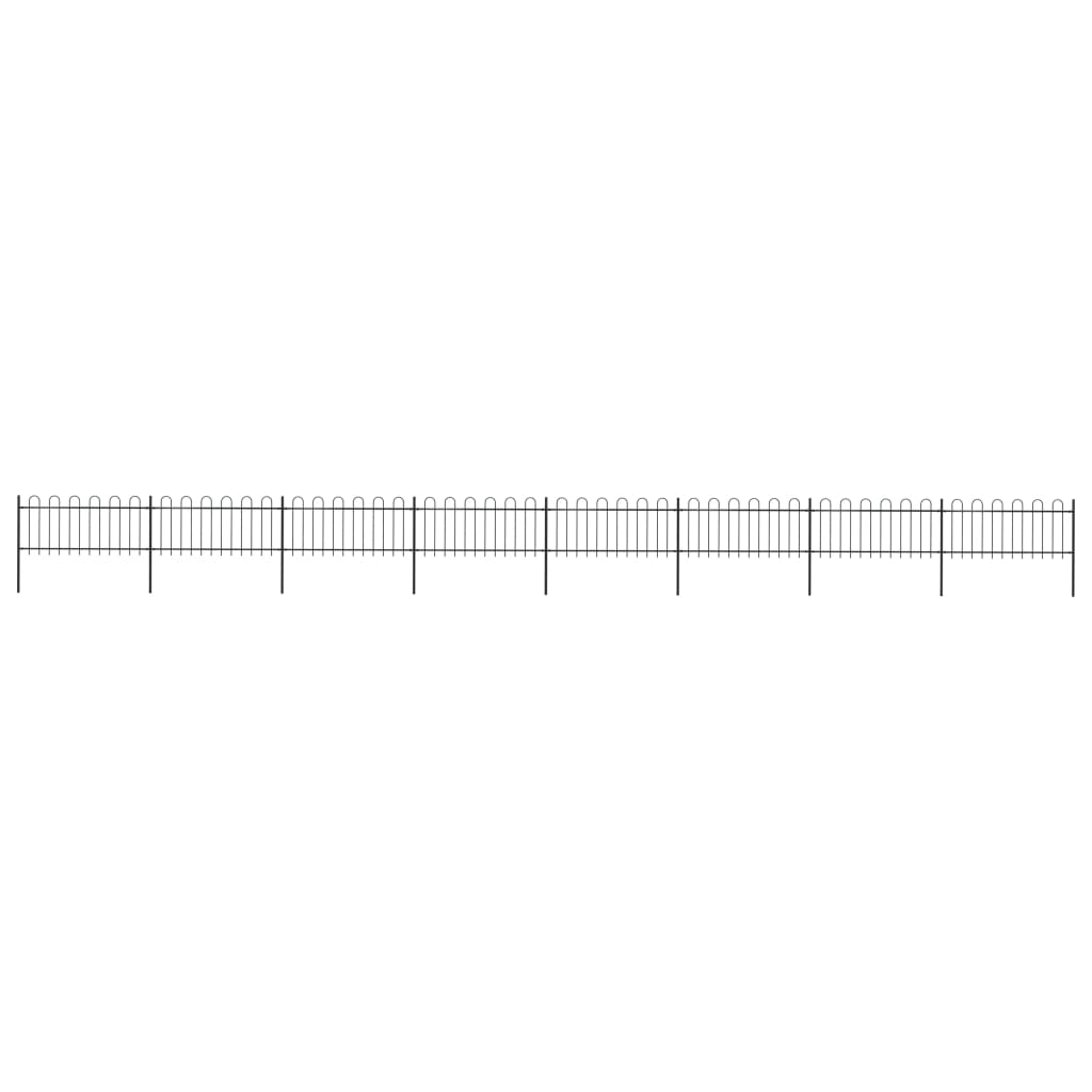Gard De Grădină Cu Vârf Curbat, Negru, 1,7 M, Oțel