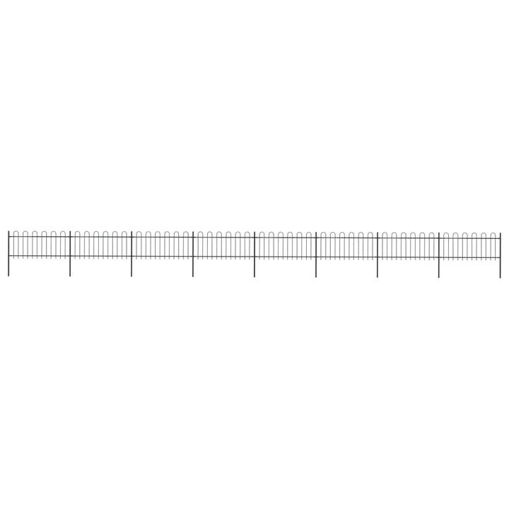 Gard De Grădină Cu Vârf Curbat, Negru, 1,7 M, Oțel