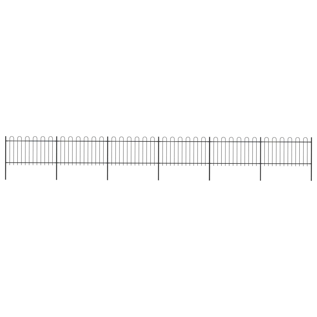 Gard De Grădină Cu Vârf Curbat, Negru, 1,7 M, Oțel