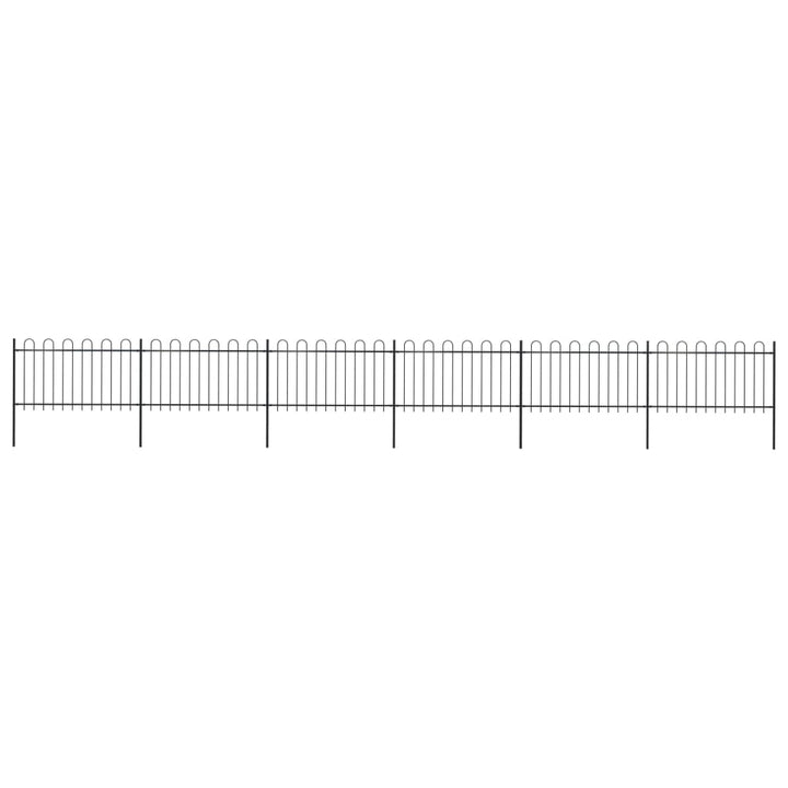 Gard De Grădină Cu Vârf Curbat, Negru, 1,7 M, Oțel