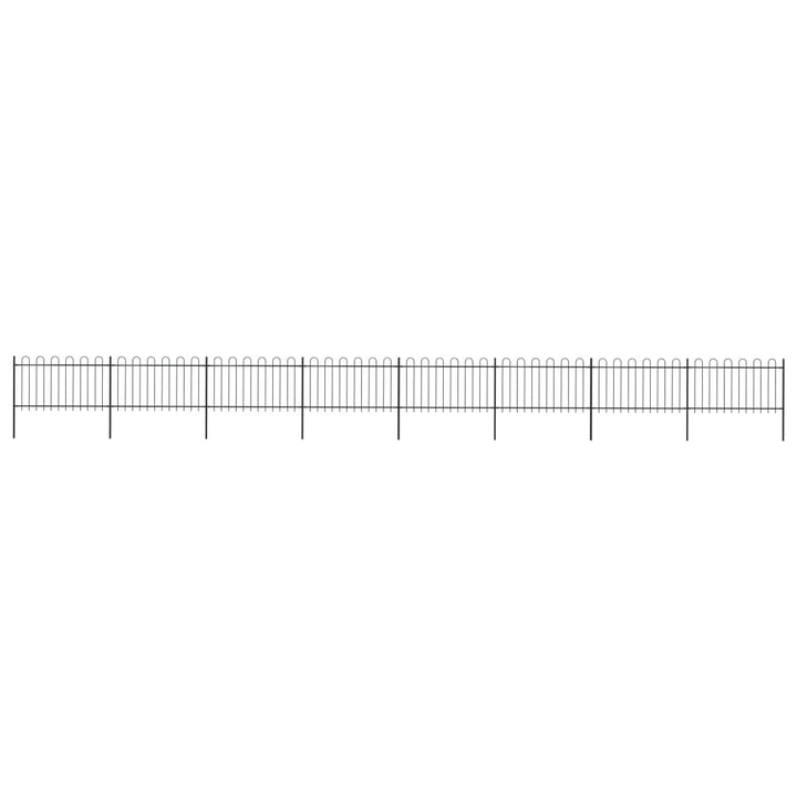 Gard De Grădină Cu Vârf Curbat, Negru, 1,7 M, Oțel
